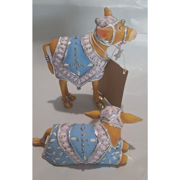 Patience Brewster Krinkles Figures Nativity Calves Set of 2 31261 w/ Box- Mint! - Picture 6 of 10